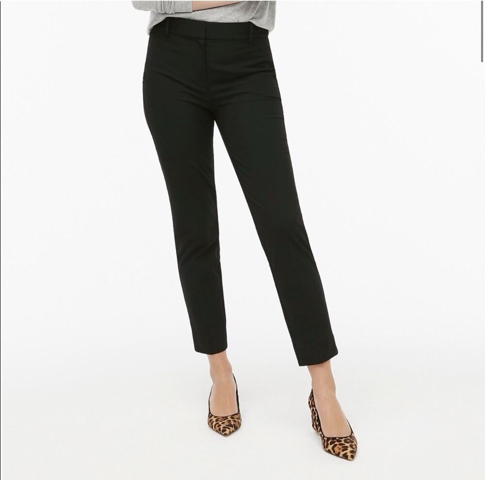 J.Crew Factory Ruby Crop Pants Women’s 0P Black Stretch Career Ankle Slacks